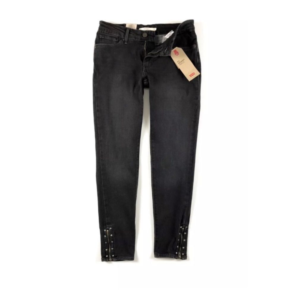 Levi's 711 Ankle Women's Dark Gray Skinny Mid Rise Jeans size‎ 10